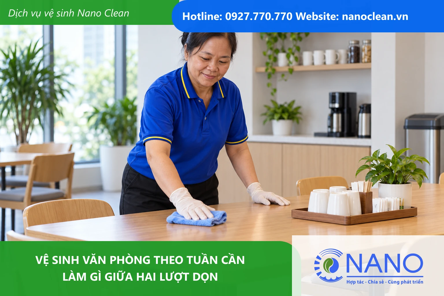 Ảnh đại diện cho bài Vệ sinh văn phòng theo tuần cần làm gì giữa hai lượt dọn